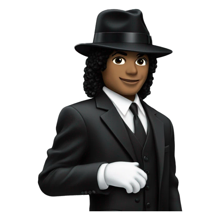 “Michael Jackson in a black suit, white glove, and fedora,.” sticker
