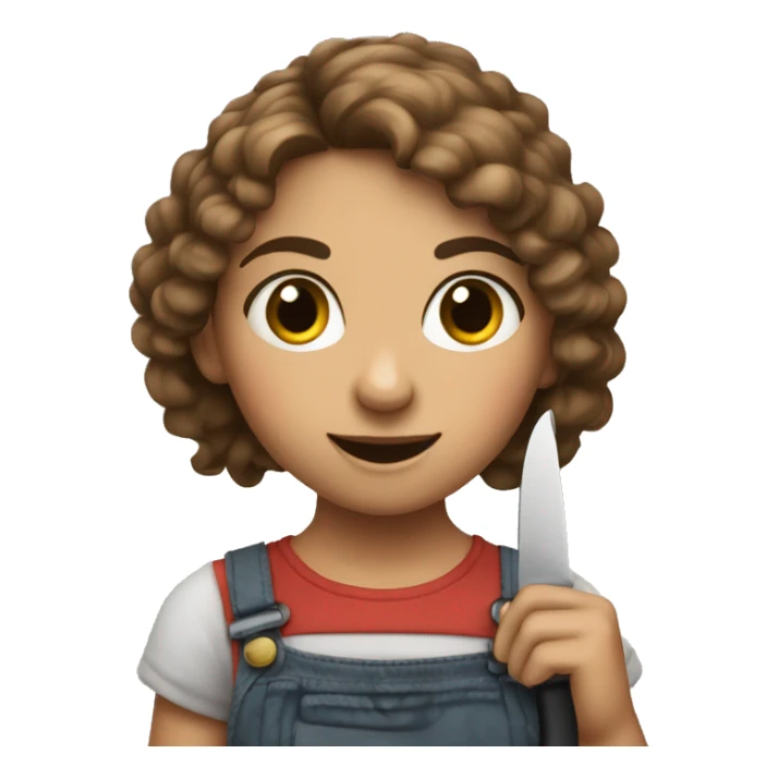 Burnett girl holding a cute knife  sticker