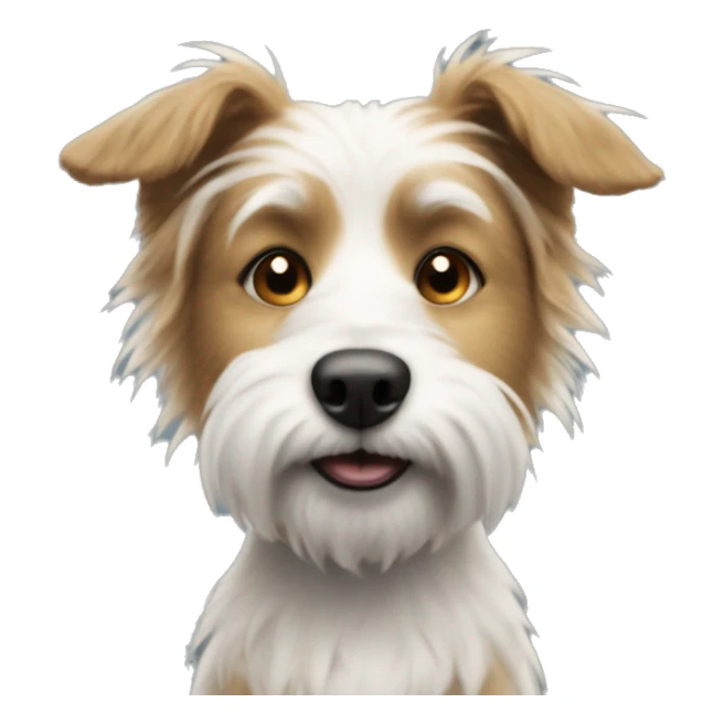 Scruffy blah dog, with a tiny bit of white on the chin sticker