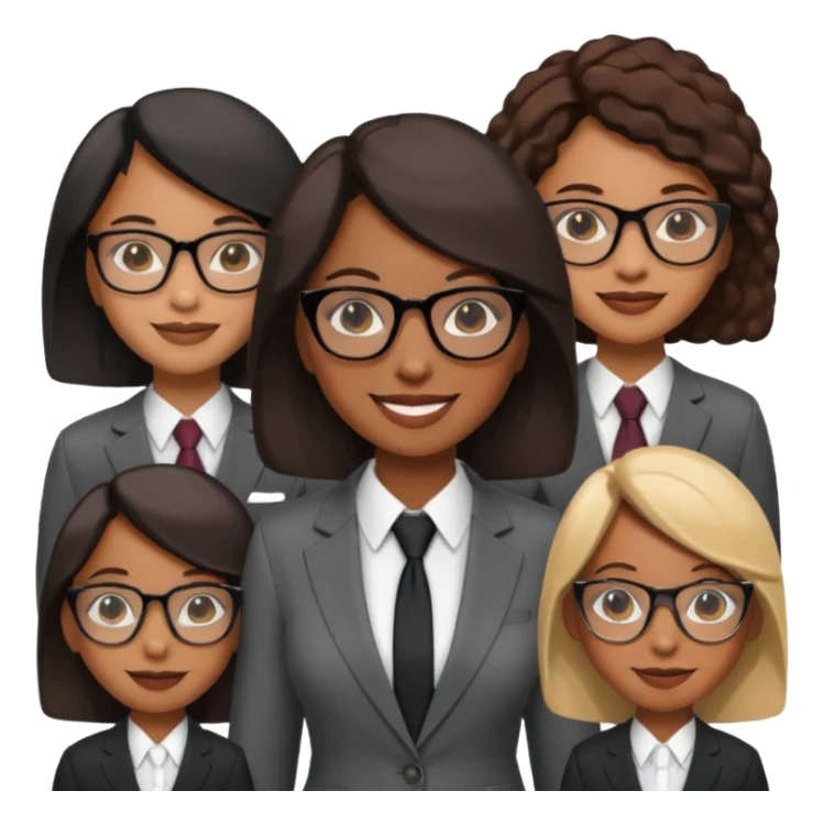 black women in suits wearing glasses sticker