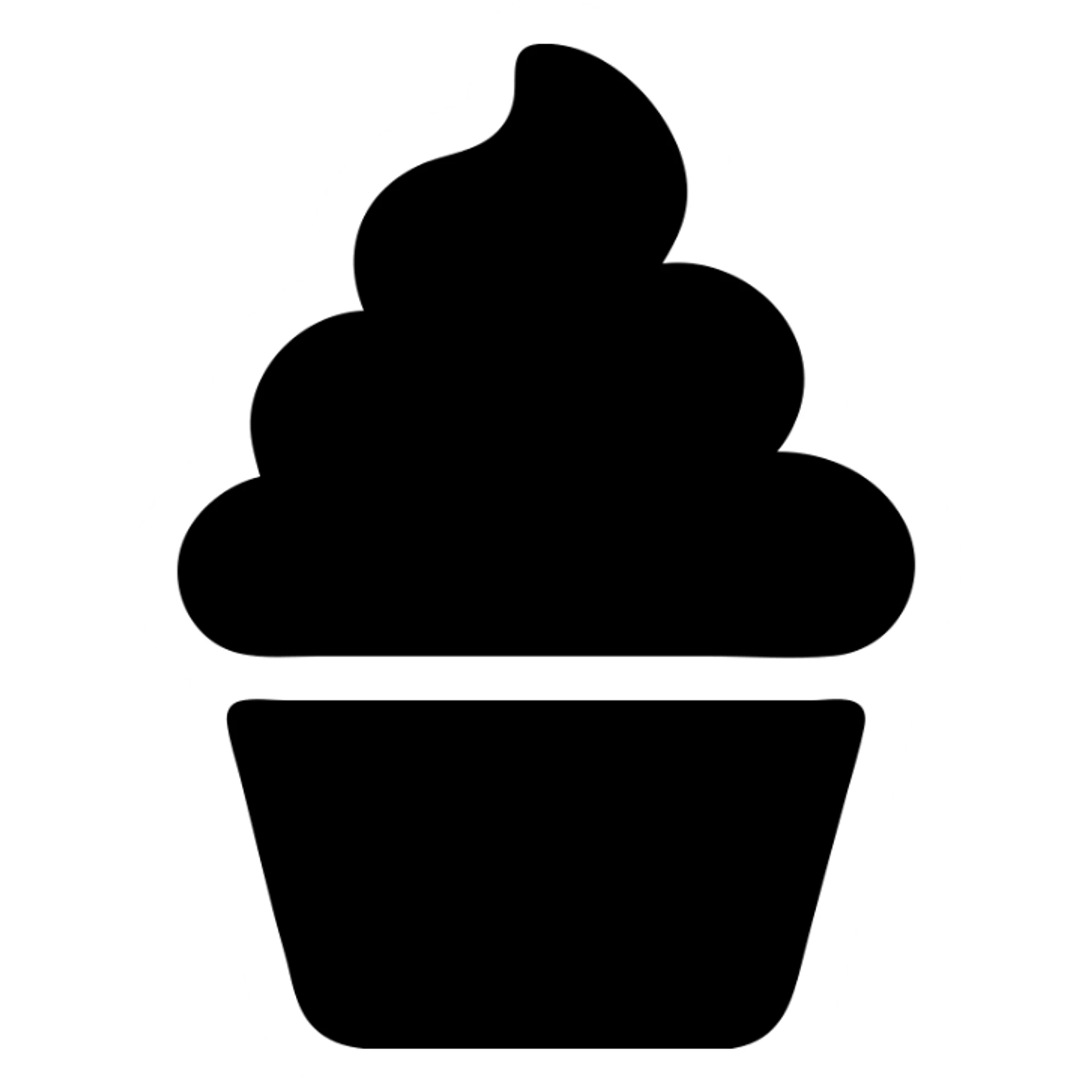 cupcake with pink icing, flat icon style, minimal details sticker