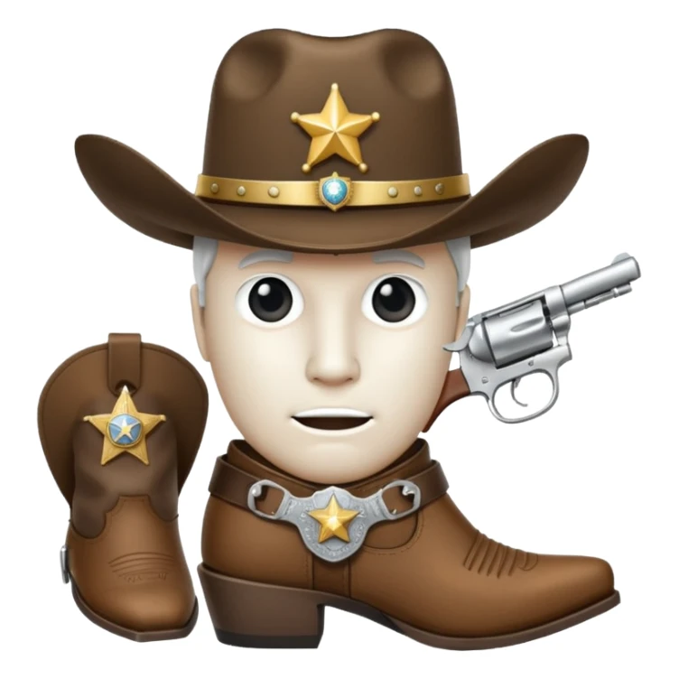 Please create me cowboy related emojies that are fully white! sticker