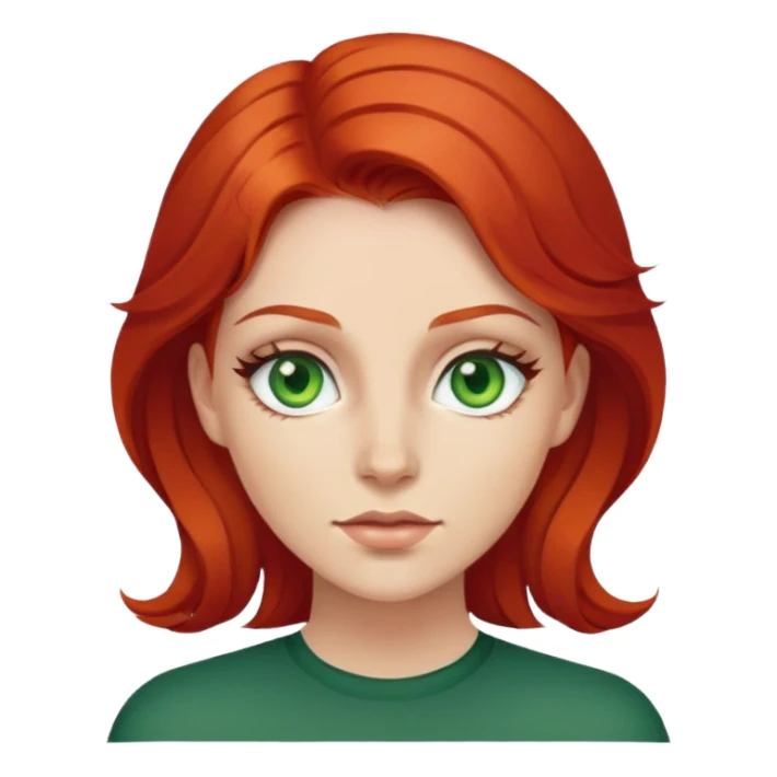 femme aux cheveux roux avec les yeux verts sticker