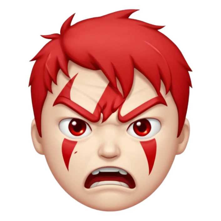 beom taeha An angry expression, with a red, distressed face and a jagged red line above its head. sticker