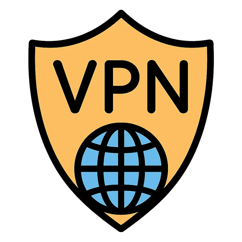 VPN icon with color and black outlines sticker