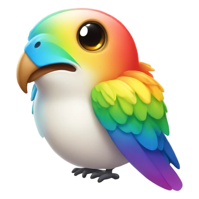 happy colorful rainbow bird sticker