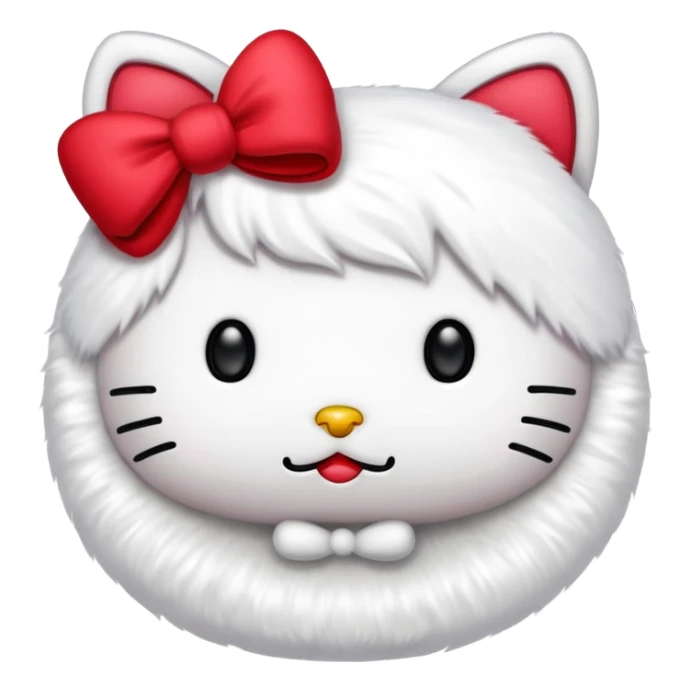 Fait un emoji comme hello kitty à la perfection en dessin normal sans 3d juste la tête  sticker