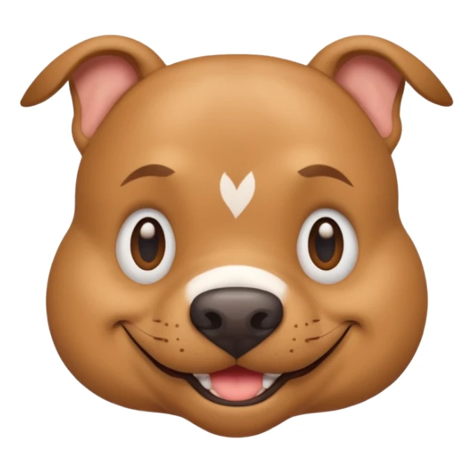 light brown pocket bully facing forwards, head and shoulders. smiling sticker