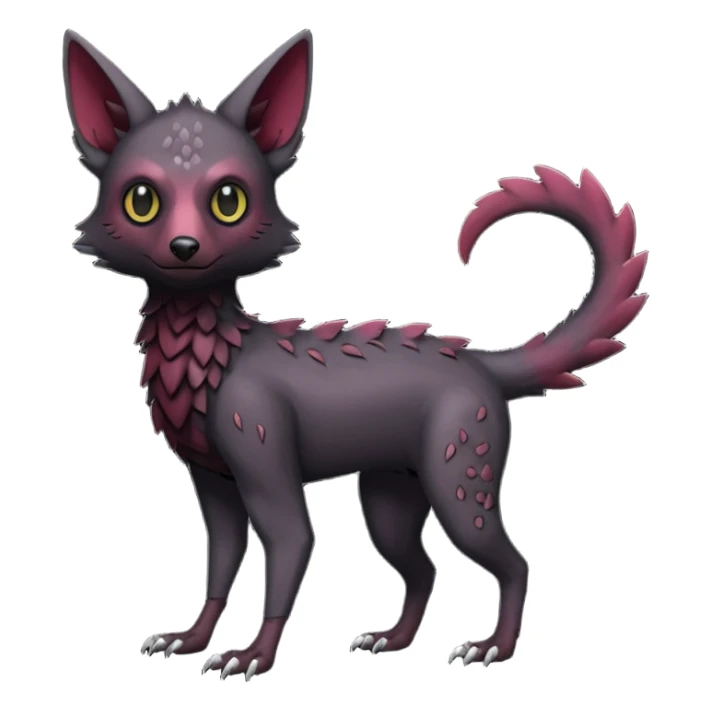 black Trico-hybrid-creature dark burgundy (full body) sticker