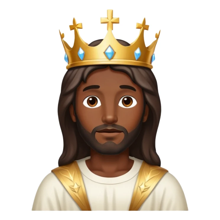 Dark skin christ Jesus with shiny heavenly crown sticker