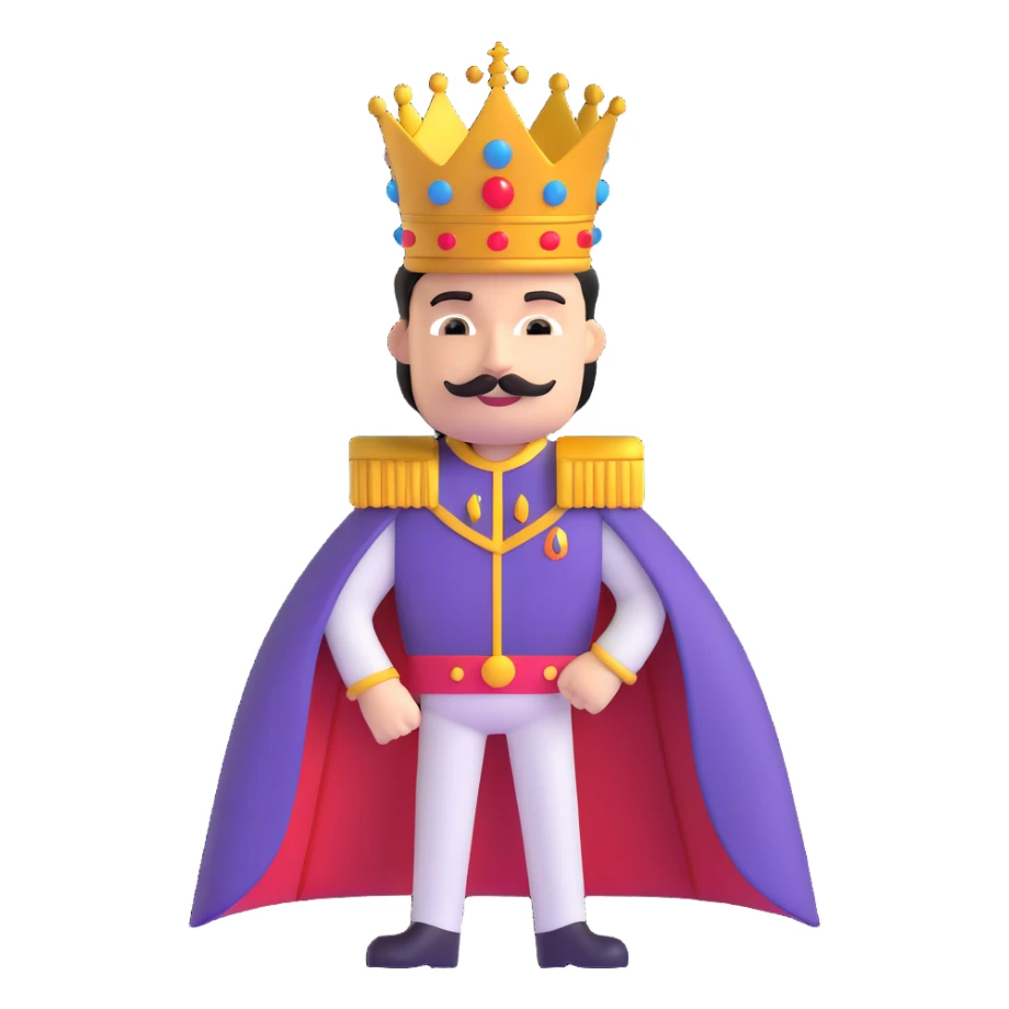 Freddie Mercury with crown and royal cape sticker