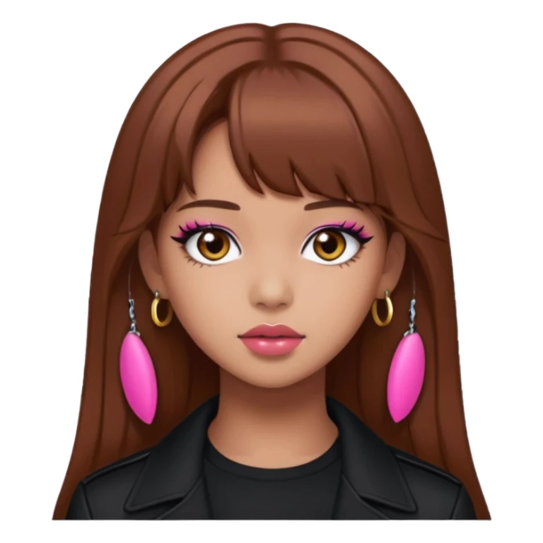 Lisa from BLACKPINK in brown hair with bold makeup sticker