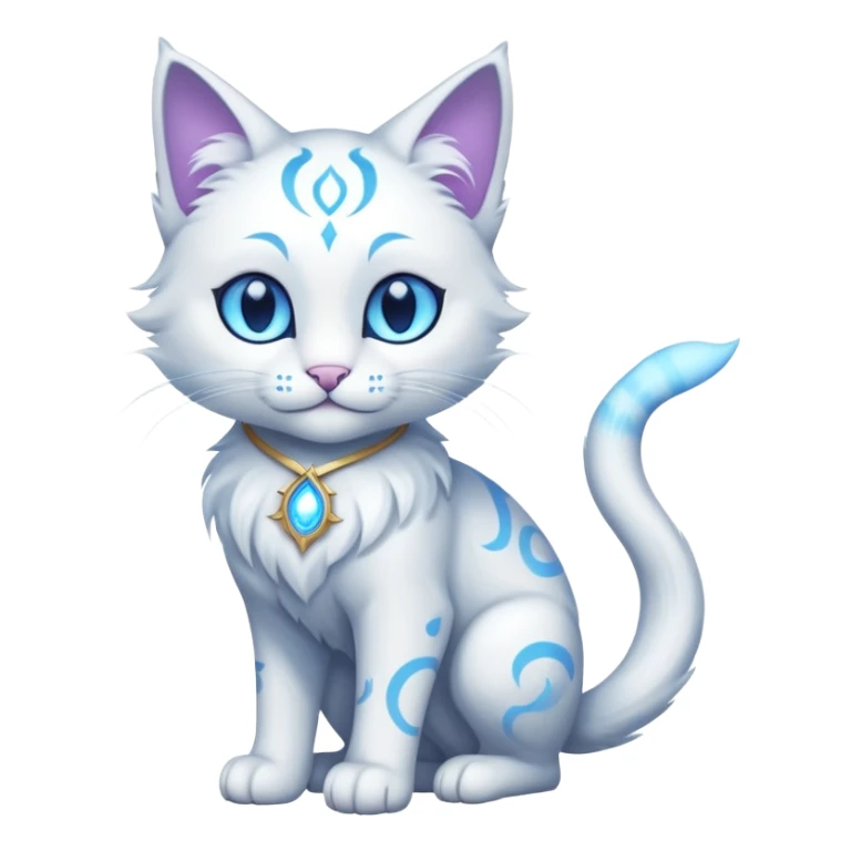 Magical Celestial Lunar-powered Fantasy Feline with lunar markings (full body) sticker