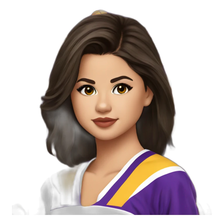 selena gomez with lakers jersey sticker