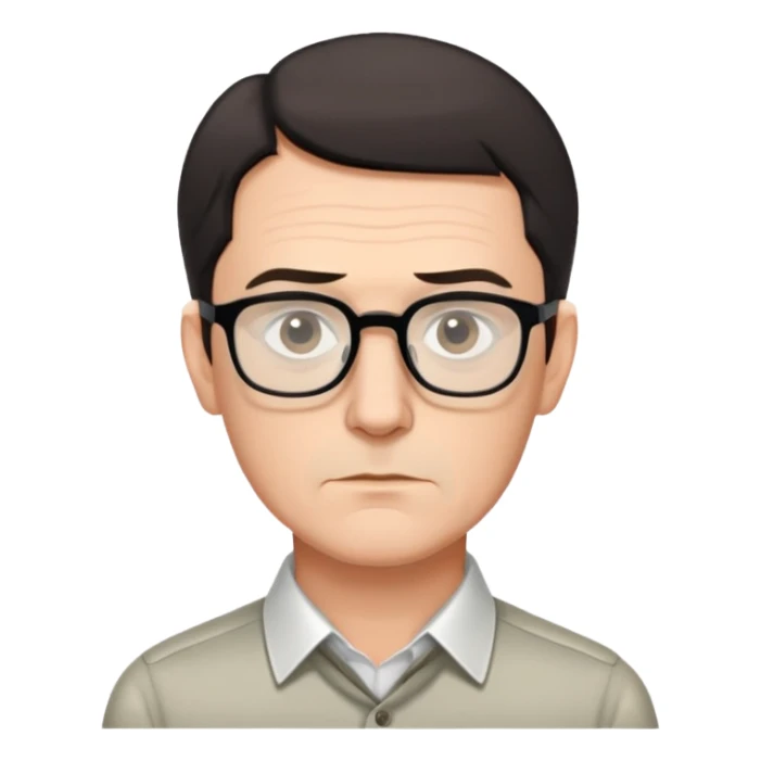 portrait of Hartmut Rosa, German philosopher, short dark hair, rectangular thin-frame glasses, clean-shaven, collared shirt, thoughtful expression sticker