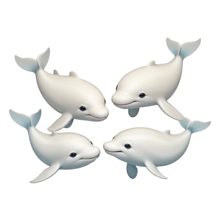 Three belugas arranged in a tight group, facing each other.

Their flippers mid-air, touching like a team high-five.

Expressions: smiling, full of joy and camaraderie.

Soft, rounded design with that classic emoji-style charm—big eyes, gentle curves, and subtle shading.

Transparent background so you can use it anywhere. sticker
