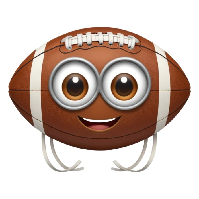 An American football with big eyes and cute smile sticker
