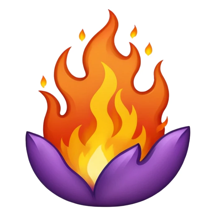 plain purple no orange color fire sticker