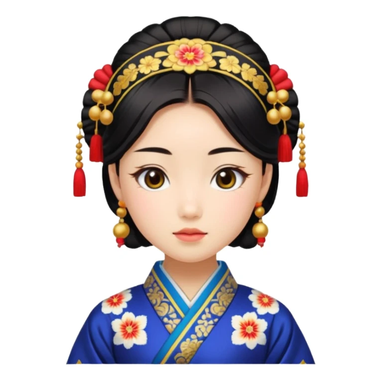 japanese girl in traditional costume sticker