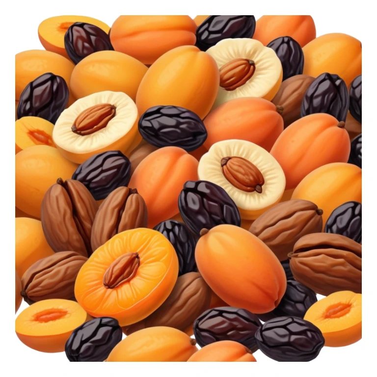 dried fruits assortment with raisins, dried apricots, prunes and dates sticker