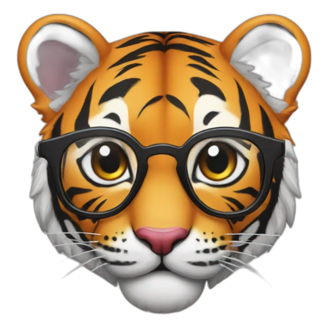 clown tiger in glasses sticker