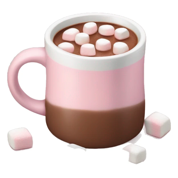 Light Pink mug of hot chocolate with marshmallows  sticker