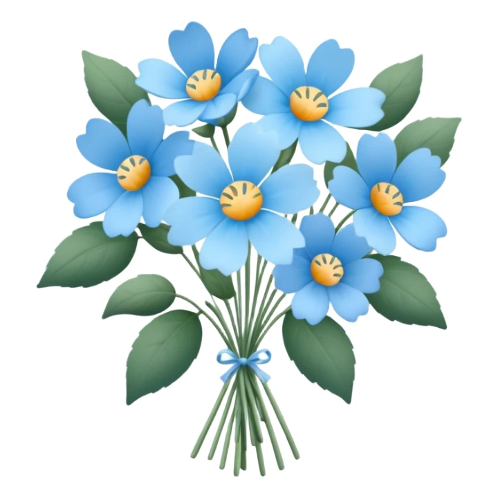 Bouquet of pastel blue romantic flowers sticker