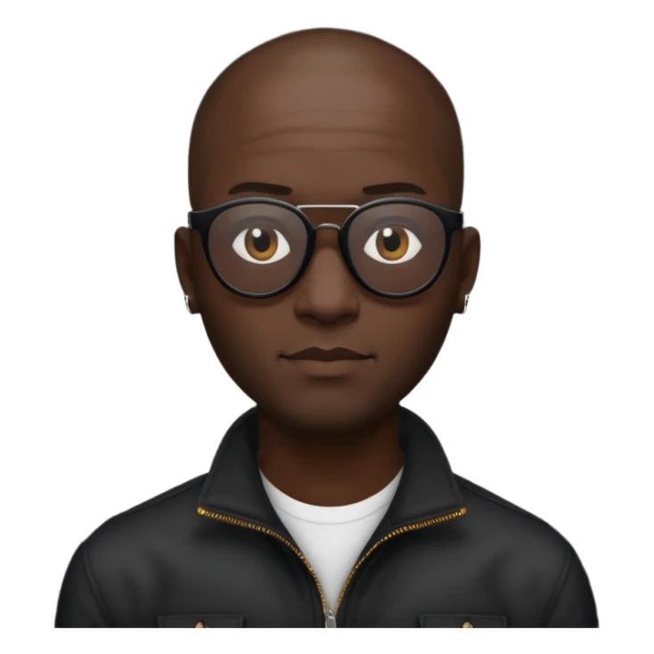 tall black man in dark shades gangster shaved head sticker