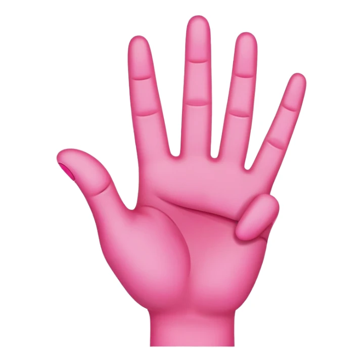 bright pink hand with only 3rd finger up and has 5 fingers sticker