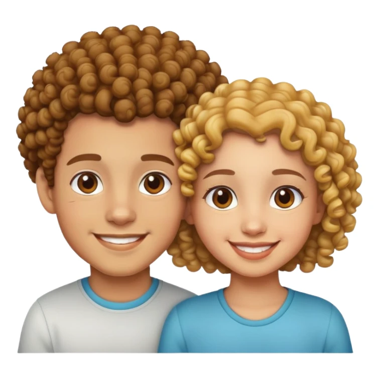 Light skin curly head couple boy and girl sticker