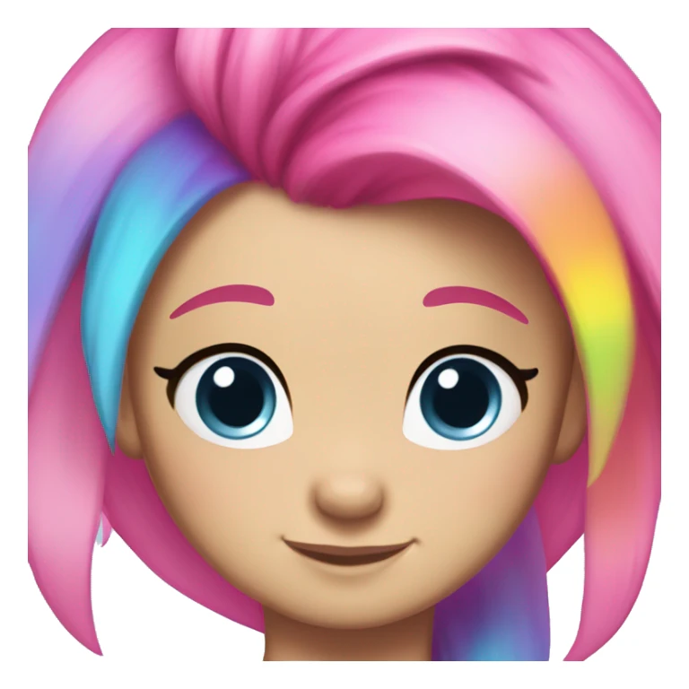 my little pony, rainbow hair, pink base, blue eyes sticker