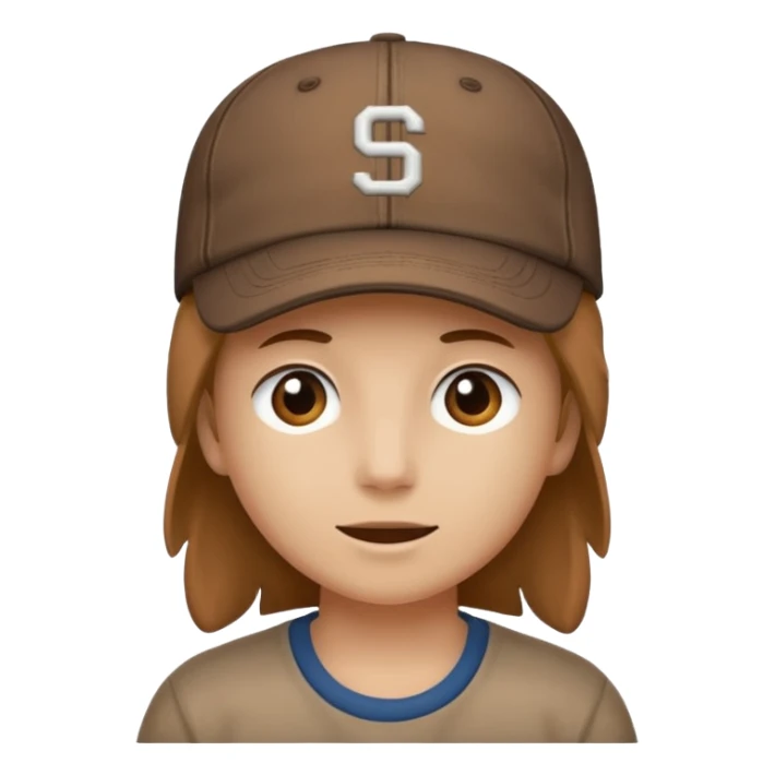 brown baseball cap sticker