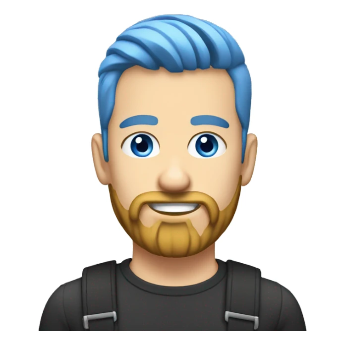 undercut with blonde beard blue eyes sticker