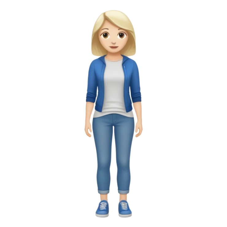 white woman dressed casually full body sticker