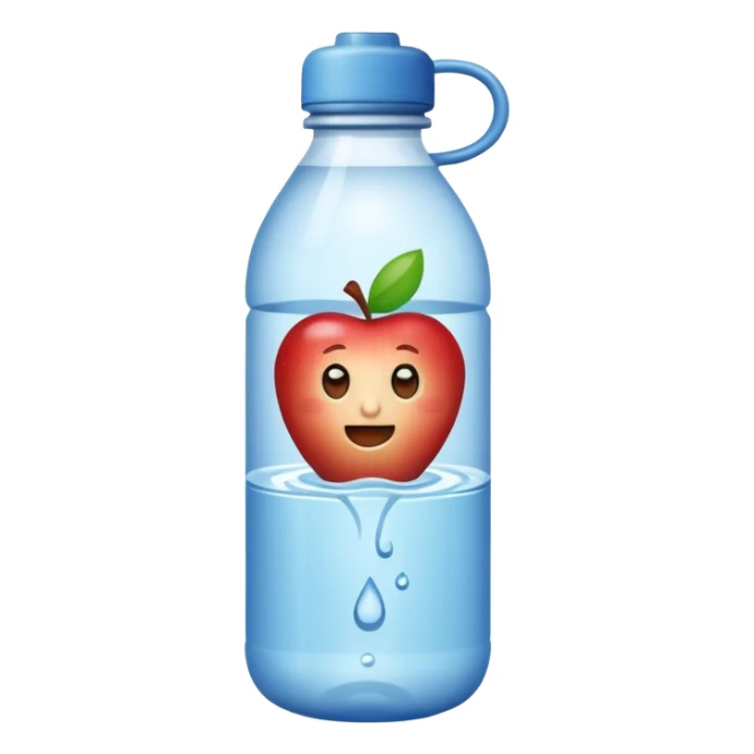 A water bottle emoji with the brand being *Apple Water* sticker