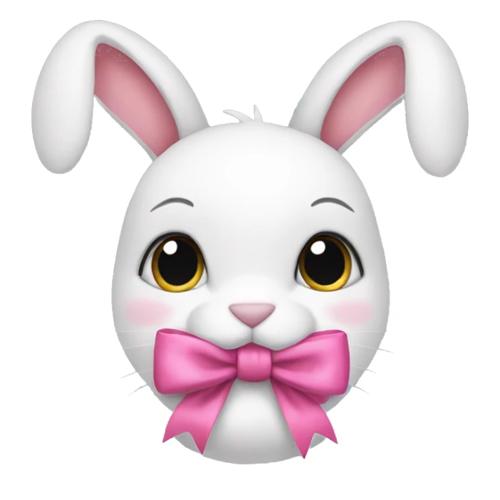 bunny wearing pink bow sticker