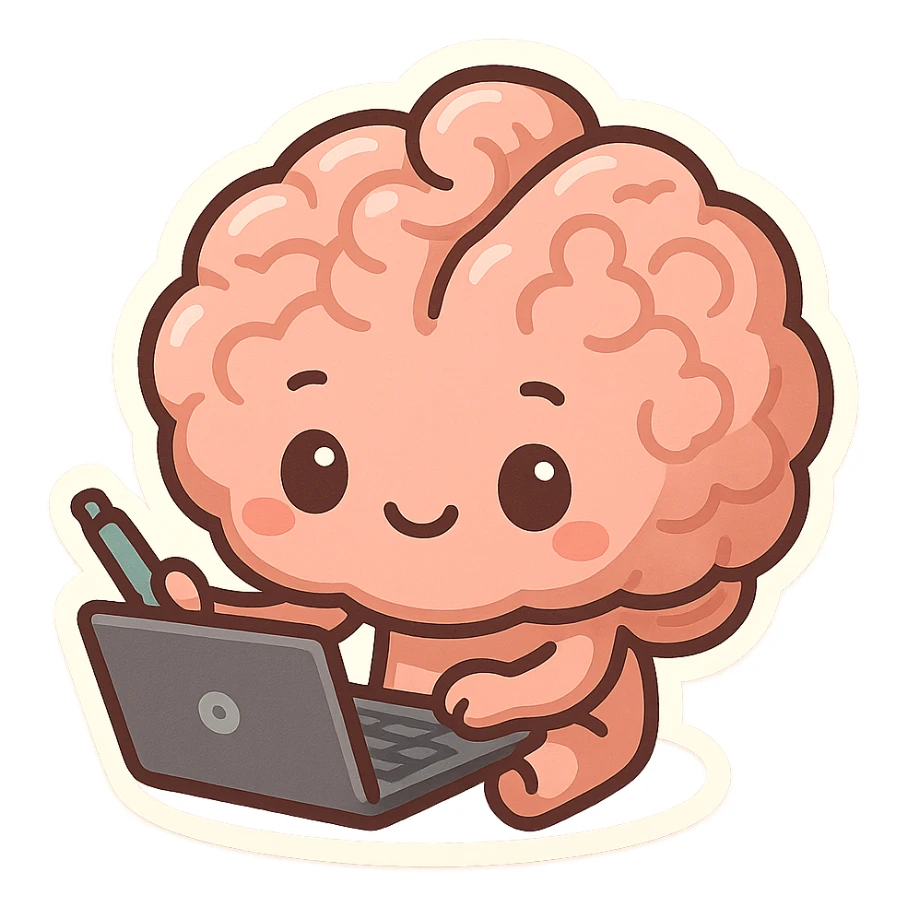 Brainwrote computer sticker