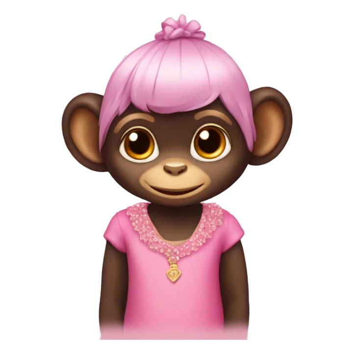 Little chimp in pink dress sticker