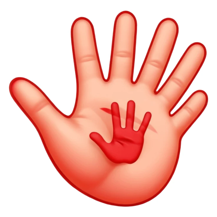 peach emoji with red hand print like a spanking simple post spanking red mark  sticker