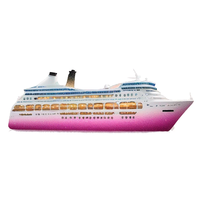 Pink ombre cruise ship with glitter sticker