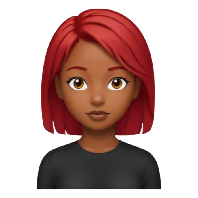 Black girl with red hair sticker