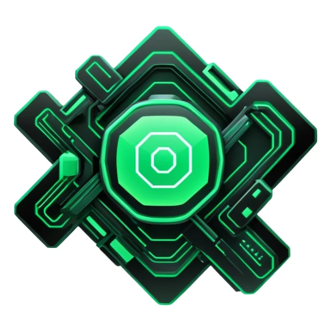  Black And Green Cyber Scenery Deco sticker