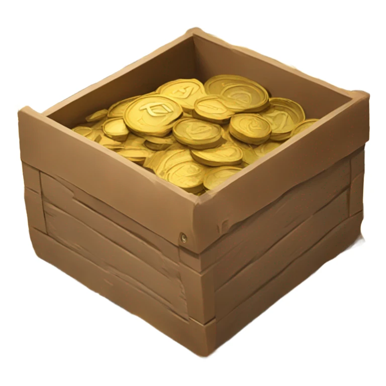 box full of coins sticker