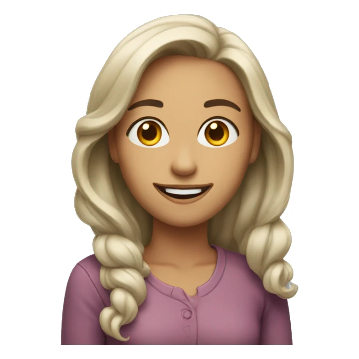 woman smiles and looks away sticker