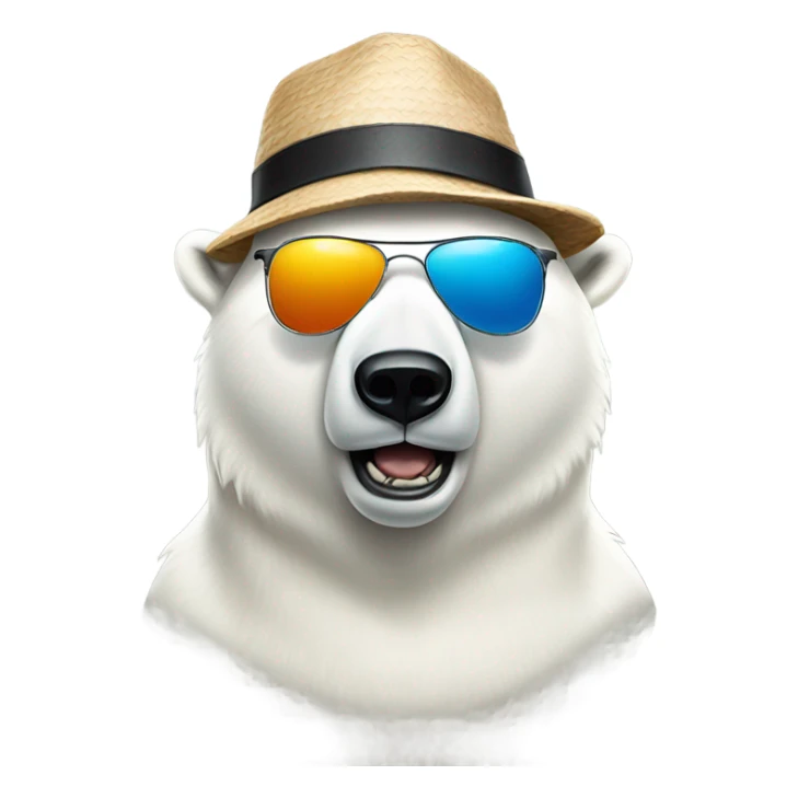 polar bear with sunglasses and hat Glenrarklas with hut sticker