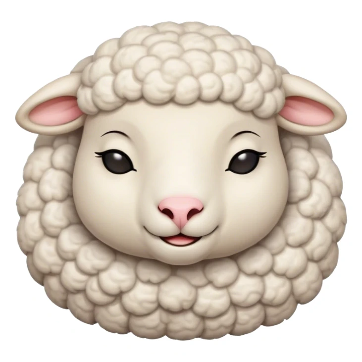 Meme-Worthy Cute Sleeping Sheep Portrait Emoji, Head resting peacefully with a contented smile, showcasing a robust build and a luxuriously soft white fleece, eyes shut in a serene, restful nap, Simplified yet hilariously adorable features, highly detailed, glowing with a soft, drowsy light, high shine, relaxed and utterly lovable, stylized with an air of playful laziness, bright and heartwarming, soft glowing outline, capturing the essence of a comically sleepy sheep, so meme-worthy it feels like it could instantly become the next viral sensation of adorable slumber! sticker