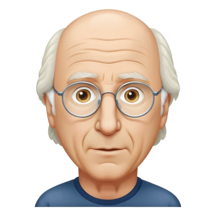 Larry David full body, giant head sticker