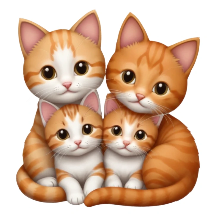3 very small kittens cuddling together all different colours, the first one is grey and white, the second is ginger and white and the third is brown tabby and white sticker