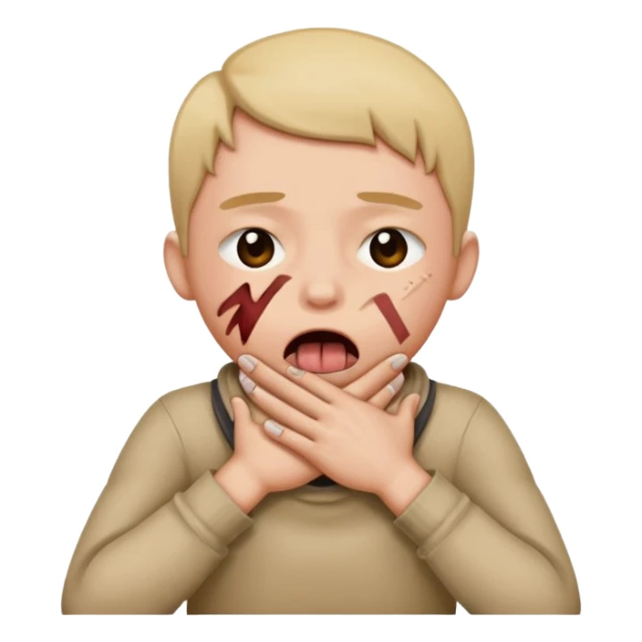 criss cross hands around throat choking self emoji tongue out sticker