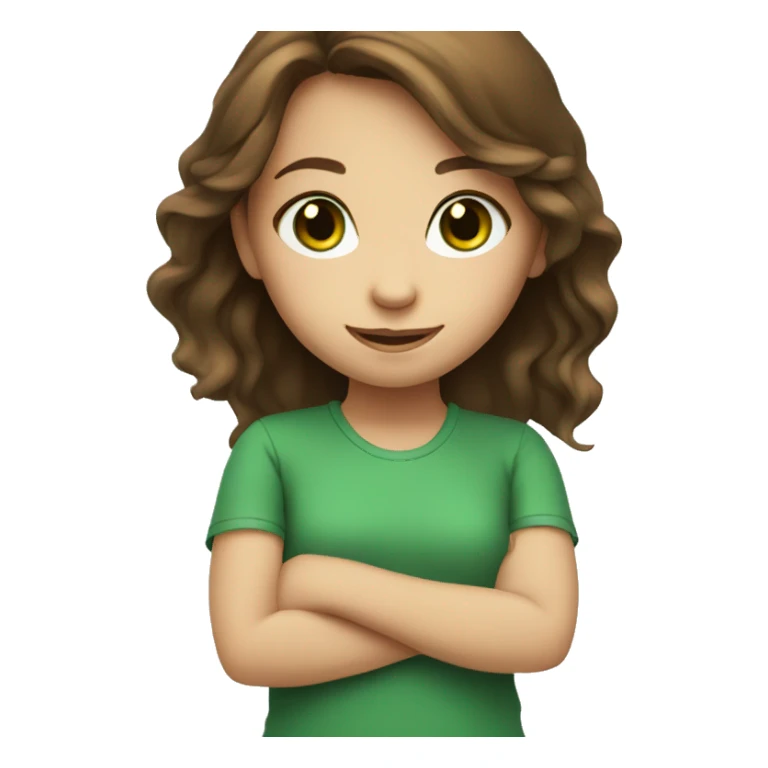 smiling girl with brown hair, green eyes sticker